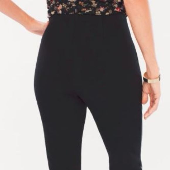 Last one- Chico’s Faux Leather Front Ankle Pants back is Fabric Size 8 - Picture 3 of 5